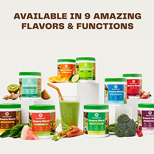 Amazing Grass Greens Blend Superfood: Super Greens Powder with Spirulina, Beet Root Powder, Chlorella, Digestive Enzymes, Prebiotics & Probiotics, Chocolate, 100 Servings (Packaging May Vary)