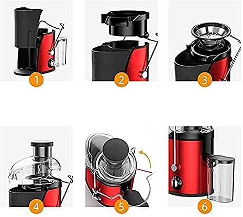 WXLBHD Juicer, Slow Masticating Juicer Machine, Cold Press Juicer Machines with Quiet Motor, Three-speed Knob Speed Regulation, Easy to Clean