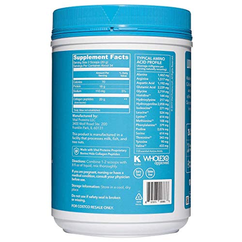 Vital Proteins Collagen Peptides - Pasture Raised, Grass Fed, Paleo Friendly, Gluten Free, Single Ingredient