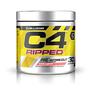 C4 Ripped Pre Workout Powder Cherry Limeade | Creatine Free + Sugar Free Preworkout Energy Supplement for Men & Women | 150mg Caffeine + Beta Alanine + Weight Loss | 30 Servings