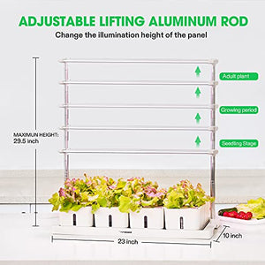 VIVOSUN Indoor Herb Garden Hydroponic Growing System, Plant Germination Starter Kits with Timed LED Grow Lamp, 4 Removable Water Tanks 29.5in Adjustable Height Smart Planter