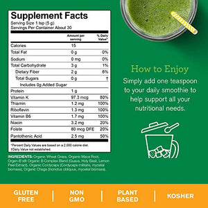 Amazing Grass Energy Booster: Energy Greens Powder, Maca, Cordyceps & Chaga, Smoothie Booster with Vitamin B, 30 Servings