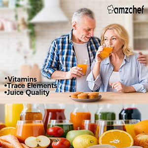 Slow Juicer,AMZCHEF Slow Masticating Juicer Extractor Easy to Clean, Cold Press Juicer Machines with Brush, Juice Extractor with Quiet Motor & Reverse Function, for High Nutrient Fruit & Vegetable Juice