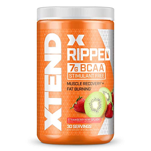 XTEND Ripped BCAA Powder Strawberry Kiwi | Cutting Formula + Sugar Free Post Workout Muscle Recovery Drink with Amino Acids | 7g BCAAs for Men & Women | 30 Servings