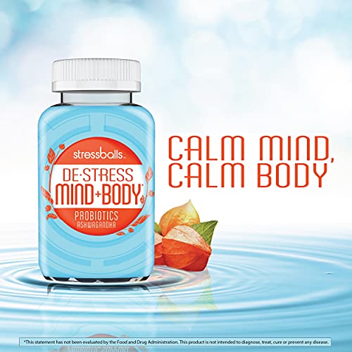 Stressballs De-Stress Mind + Body for Stress Relief Digestive Support Supplement, 50 Gummies