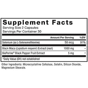 Black Maca Root Vitality Supplement for Men with Superior Absorption and Power, Natural Maca Negra Extract, Fundamentals Series, 1000mg, Force Factor, 120 Capsules (2-Pack)