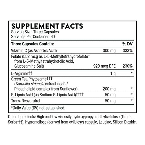 Thorne Research - Perfusia Plus - Sustained-Release L-Arginine Plus Cofactors to Support Heart Health, Nitric Oxide Production, and Optimal Blood Flow - 180 Capsules
