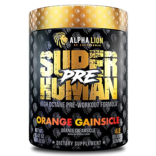 Alpha Lion Pre Workout, Increases Strength & Endurance, Powerful, Clean Energy Without Crash (42 Servings, Orange Gainsicle)