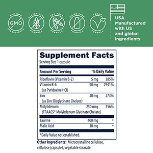 Designs for Health Zinc Supreme - 30mg Zinc Bisglycinate Chelate Supplement with Cofactors Taurine, Vitamin B6, B2 + Molybdenum - Immune Support Supplement - Vegan + Non-GMO (90 Capsules)