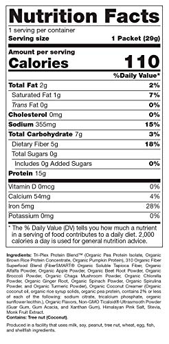 Vegan Organic Plant Protein Powder and Meal Replacement Shake - By 310 Nutrition - Gluten, Dairy and Soy Free - 0g of Sugar | Keto and Paleo Friendly… (Vanilla, 1 Serving)