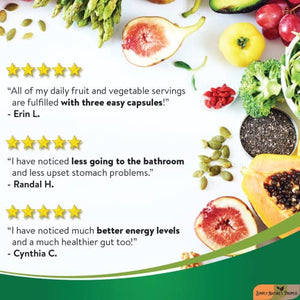 Fruit and Vegetable Supplements - 90 Veggie and 90 Fruit Capsules - Made with Whole Food Superfoods, Packed Vitamins & Minerals - No Fillers or Extracts - Soy Free - by Simply Nature's Promise