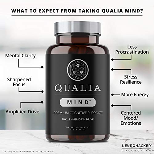 Qualia Mind Nootropics | Top Brain Supplement for Memory, Focus, Mental Energy, and Concentration with Ginkgo biloba, Alpha GPC, Bacopa monnieri, Celastrus paniculatus, DHA & More.(154 Ct)