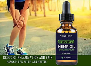 Hemp Oil - 10000 MG Pure Natural Organic Extract Hemp Seed Drops-Reduces Anxiety Stress and Pain,Relief Inflammation Stress, Improves Mood,More Energy Better Sleep (1 Pack of 3)-30000 Total-NW 1776