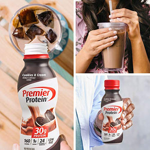Premier Protein Shake, Cookies & Cream, 30g Protein, 1g Sugar, 24 Vitamins & Minerals, Nutrients to Support Immune Health 11.5 fl oz, 12 Pack