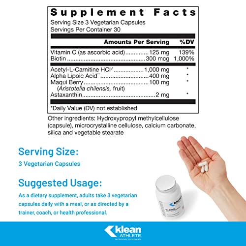 Klean Athlete Klean Antioxidant | ALA, L-Carnitine and Antioxidants to Help Guard Against Cellular Damage from Intense Training | NSF Certified for Sport | 90 Capsules