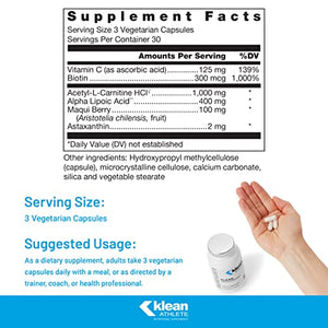 Klean Athlete Klean Antioxidant | ALA, L-Carnitine and Antioxidants to Help Guard Against Cellular Damage from Intense Training | NSF Certified for Sport | 90 Capsules