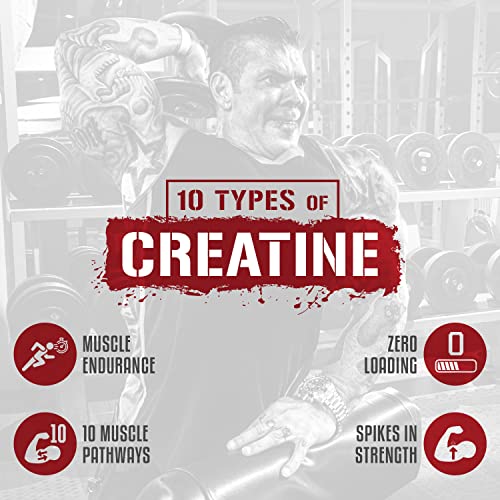 Rich Piana 5% Nutrition CreaTEN 10-in-1 Formula | Flavored Creatine Powder for Muscle Gain | Enhance Power, Strength, Endurance, & Recovery | 8.78 oz, 30 Srvngs (Lemon Lime)