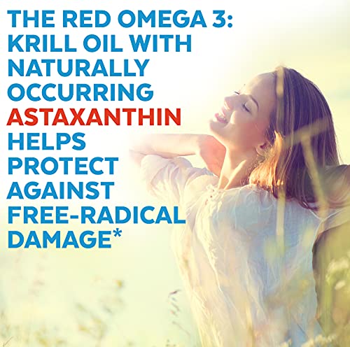 Krill Oil Supplement 1250mg - Antarctic Krill Oil Omega 3 Providing Astaxanthin, DHA and EPA, Joint Support and Brain Supplement with No Fishy Aftertaste (60 Capsules)