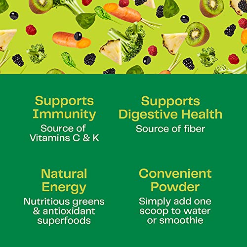 Amazing Grass Greens Blend Superfood: Super Greens Powder with Spirulina, Chlorella, Beet Root Powder, Digestive Enzymes, Prebiotics & Probiotics, Original, 60 Servings (Packaging May Vary)