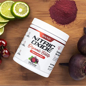 Beet Root Powder Organic - Nitric Oxide Beets by Snap Supplements - Supports Blood Pressure and Circulation Superfood, Muscle & Heart Health, Increase Stamina & Energy, 250g (Cherry Lime)