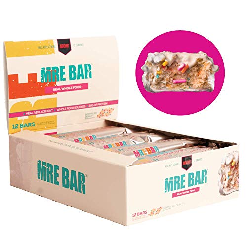 Redcon1 MRE Bar - Meal Replacement Bar - Animal Based Protein, 20G Protein, No Bloating, Real Food Taste (Sprinkled Donut - 1 box / 12 bars)