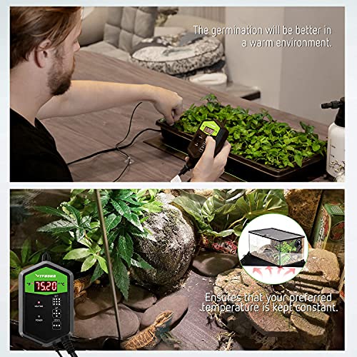 VIVOSUN Digital Heat Mat Thermostat Temperature Controller 40–108 ºF for Seedlings, Germination, Rooting, Fermentation and Reptiles