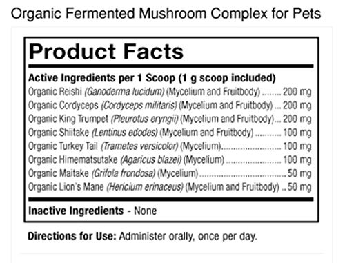 Dr. Mercola Organic Mushroom Complex for Pets, 60g