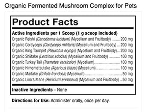 Dr. Mercola Organic Mushroom Complex for Pets, 60g