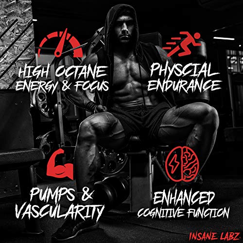 Insane Labz Psychotic Gold, High Stimulant Pre Workout Powder, Extreme Lasting Energy, Focus, Pumps and Endurance with Beta Alanine, DMAE Bitartrate, Citrulline, NO Booster, 35 Srvgs,Orange