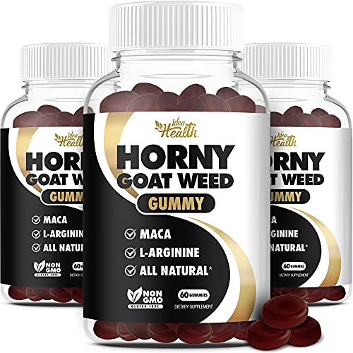 Horny Goat Weed Gummy - Great Taste Same Energy w/ Maca & L-Arginine Now in Gummies - Stamina & Energy Complex for Men and Women - Pectin Based | 3 Pack 180 Vegan Gummies