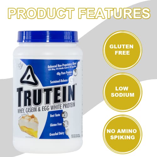 Body Nutrition Protein Powder - Trutein Lemon Meringue Pie 2lb Whey, Casein - Natural Drink - Workout, Recovery