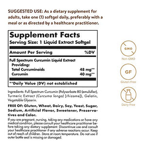 Solgar Full Spectrum Curcumin Liquid Extract, 105 Softgels - Faster Absorption - Brain, Joint & Immune Health - Long Lasting Support - Non GMO, Gluten Free, Dairy Free - 105 Servings