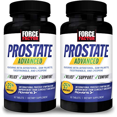 Force Factor Prostate Advanced, Health Supplement for Men for Reducing Nighttime Bathroom Trips, Bladder & Urinary Relief, with Saw Palmetto, Beta-Sitosterol, 120 Tablets (2-Pack)