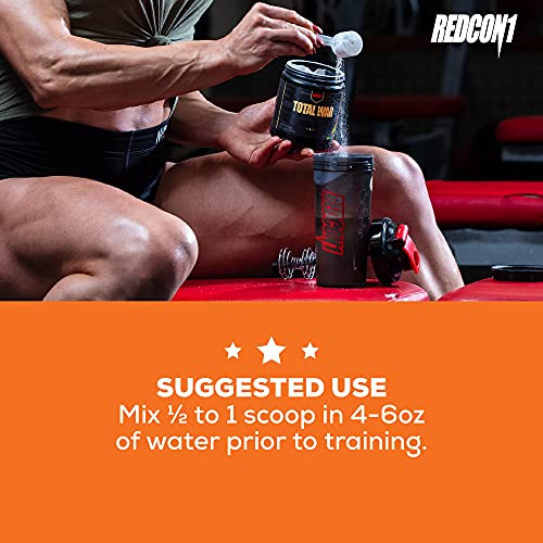 Redcon1 Total War - Pre Workout, 30 Servings, Boost Energy, Increase Endurance and Focus, Beta-Alanine, 350mg Caffeine, Citrulline Malate, Nitric Oxide Booster - Keto Friendly (Strawberry Mango)