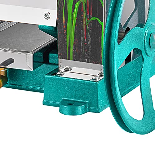 SmarketBuy Manual Sugar Cane Juicer, Commercial Sugar Cane Press Stainless Steel 3 Rollers 2.5" Inlet 110Lbs Output Capacity per Hour Sugarcane Extractor