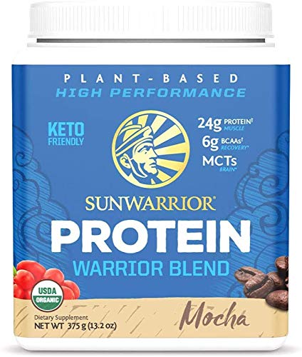 Sunwarrior - Warrior Blend, Plant Based, Raw Vegan Protein Powder with Peas & Hemp, Mocha, 15 Servings