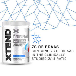 XTEND Original BCAA Powder Freedom Ice | Sugar Free Post Workout Muscle Recovery Drink with Amino Acids | 7g BCAAs for Men & Women | 30 Servings