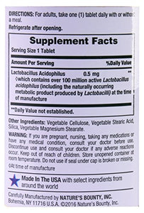 Acidophilus Probiotic by Nature's Bounty, Dietary Supplement, For Digestive Health, 120 Tablets (Packaging May Vary)