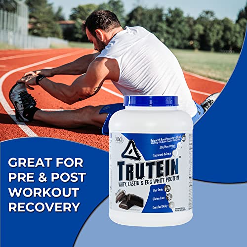 Body Nutrition Protein Trutein Powder - Chocolate 4lb Whey - Natural Keto Friendly Drink - Zero Sugar - Lean Muscle Builder, Workout, Recovery