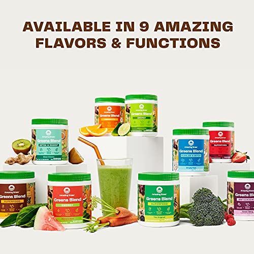 Amazing Grass Greens Blend Superfood: Super Greens Powder with Spirulina, Chlorella, Beet Root Powder, Digestive Enzymes, Prebiotics & Probiotics, Chocolate, 60 Servings (Packaging May Vary)