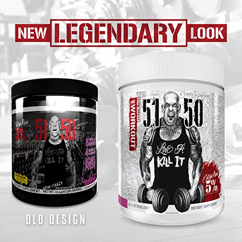 Rich Piana 5% Nutrition 5150 High Stim Pre-Workout Powder | Extreme Energy, Focus, Pumps & Endurance | 400 mg Caffeine, Citrulline, Beta Alanine, N-Acetyl L-Tyrosine | 30 Srvgs (Wildberry)