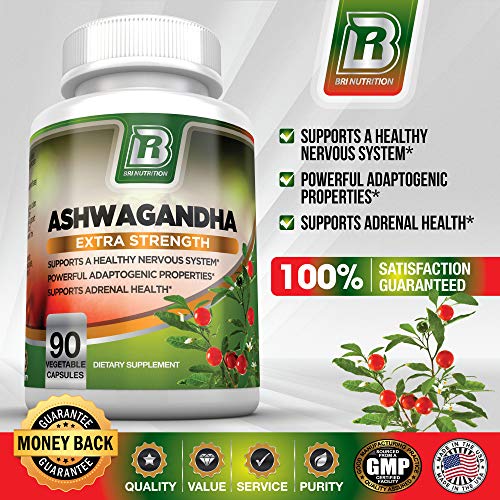 BRI Nutrition Ashwagandha - Supports Healthy Mood, Energy Levels & Calm State of Mind - 1400mg Per Service (90 Count)