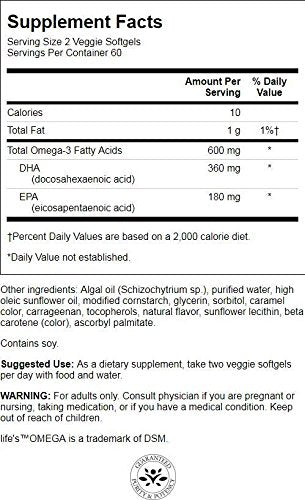 Swanson Plant Based Omega-3 300 Milligrams 120 Veg Sgels Fish Oil