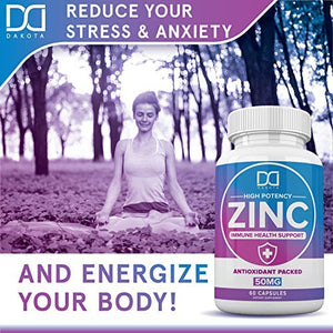 Zinc Supplements 50mg Picolinate for Kids Adults Chelated Zink Vitaminas Organic Vitamin Capsules Lozenge Chewable Tablets for Men Women for Immune Support