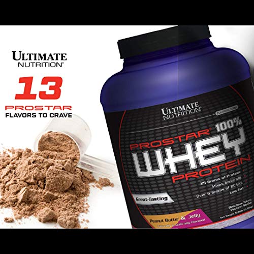 Ultimate Nutrition Prostar Whey Protein Powder Blend of Whey Concentrate Isolate and Peptides – Low Carb, Keto Friendly, 25 Grams of Protein - 30 Servings, Raspberry, 2 Pounds