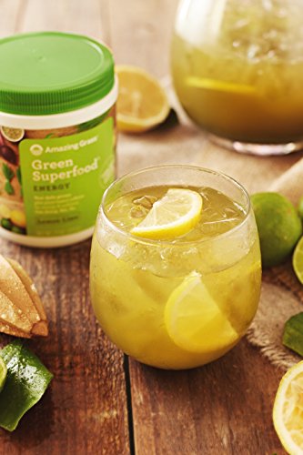 Amazing Grass Green Superfood Energy: Super Greens Powder & Plant Based Caffeine with Green Tea and Flax Seed, Nootropics Support, Lemon Lime, 100 Servings