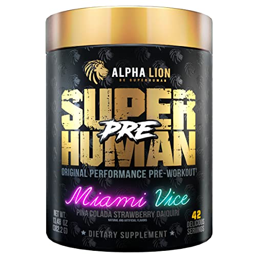 Alpha Lion Pre Workout, Increases Strength & Endurance, Powerful, Clean Energy Without Crash (42 Servings, Miami Vice)