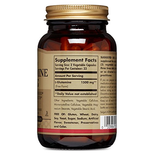 Solgar – L-Glutamine 500 mg, 100 Vegetable Capsules