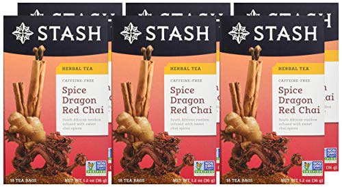 Stash Tea Spice Dragon Chai Tea - Naturally Caffeine Free, Non-GMO Project Verified Premium Tea with No Artificial Ingredients, 18 Count (Pack of 6) - 108 Bags Total
