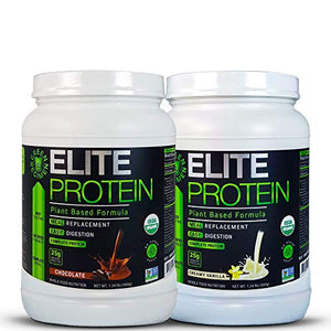 Organic Protein Powder - 25 Grams of Pea and Hemp Protein,14 Servings - Meal Replacement Shake, Plant Based, USDA Organic, Non-GMO, Dairy-Free, Vegan, Bundle - Vanilla and Chocolate
